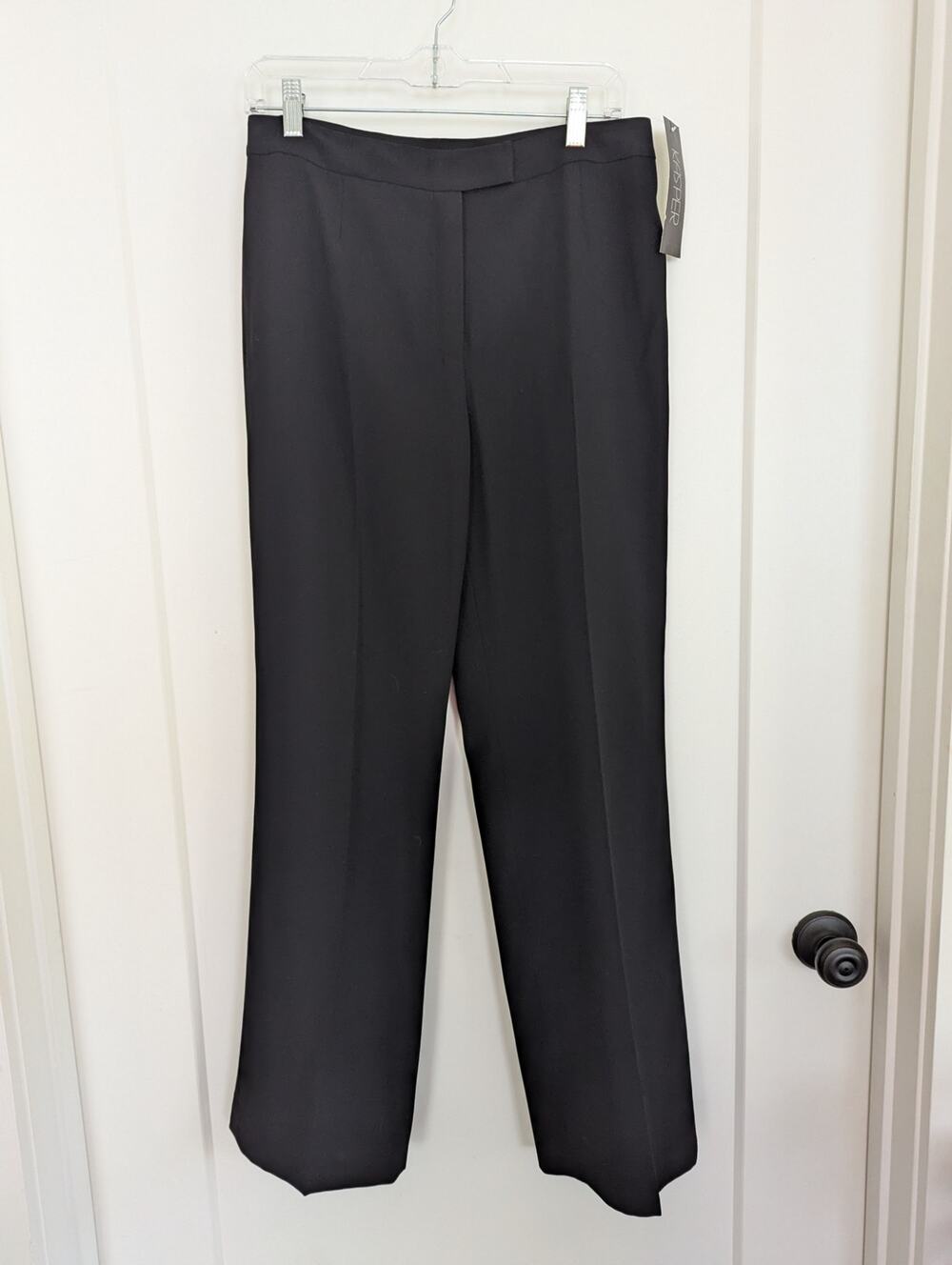 NWT Kasper Womens Black Dress Pants Sz 6 Straight Leg Trousers Career Work